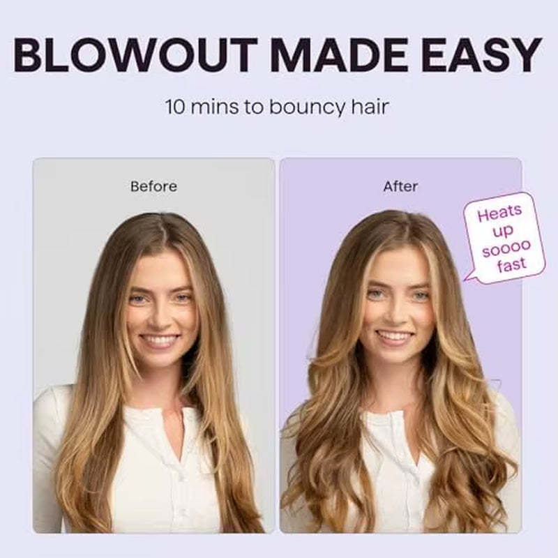 Thermal Brush Blowout Boost 1.5 Inch Heated Brush Dual Voltage Pink Negative Ion Technology 5 Temperature Settings PTC
