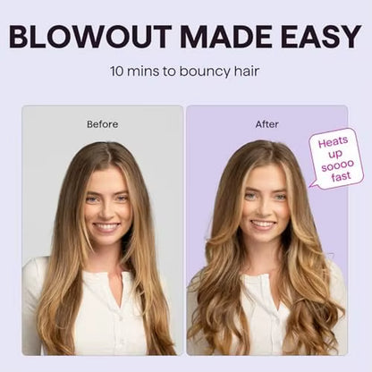 Thermal Brush Blowout Boost 1.5 Inch Heated Brush Dual Voltage Pink Negative Ion Technology 5 Temperature Settings PTC