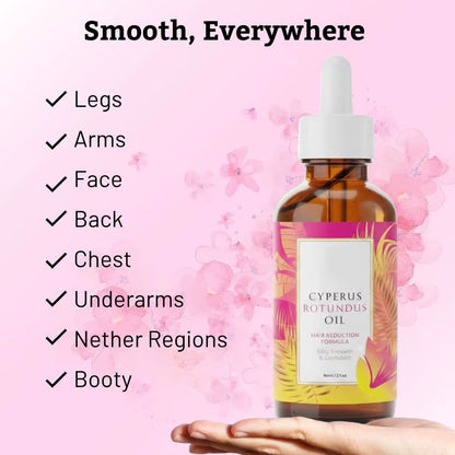 OEM Cypriol Oil Cyperus Rotundus Oil Natural Hair Inhibitor Roll-On Essence Slower Growth Serum Body Face Unwanted Hair Removal