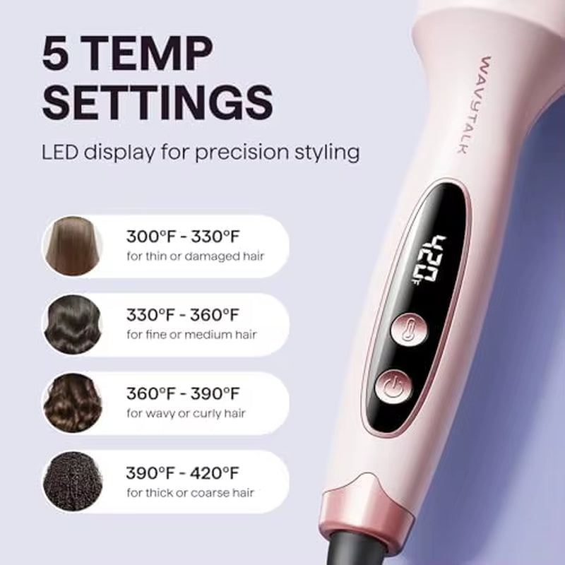 Thermal Brush Blowout Boost 1.5 Inch Heated Brush Dual Voltage Pink Negative Ion Technology 5 Temperature Settings PTC